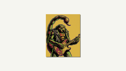 Desert Rocker: Scorpion Guitarist Art Print