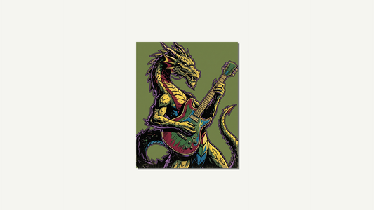 Fuzz Dragon: 60s Comic Guitar Art Print