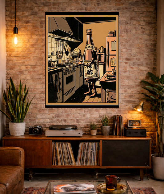 Saki's Shadow Kitchen: 70s Retro Comic Art Print