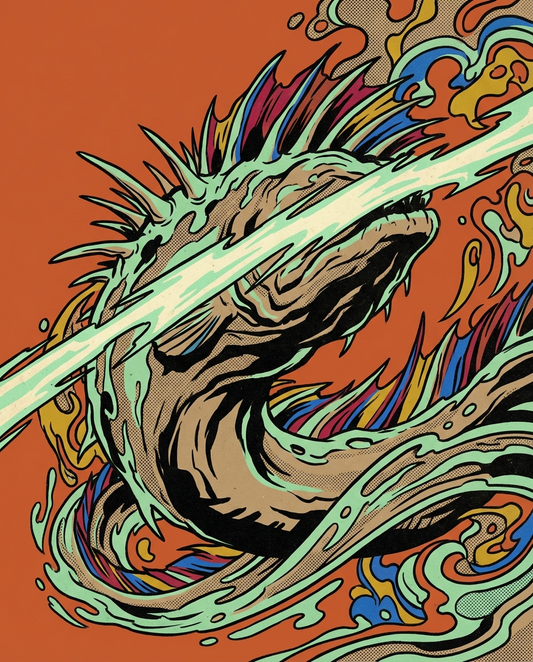 Spiny Eel Glare: Psychedelic Depths Art Print