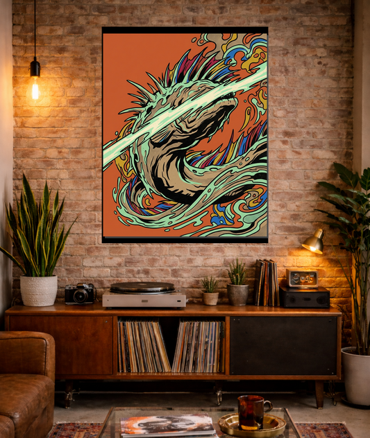 Spiny Eel Glare: Psychedelic Depths Art Print