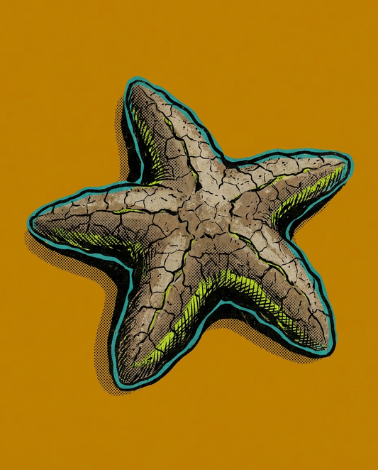 Cracked Cookie Starfish: Vintage Comix Art Print